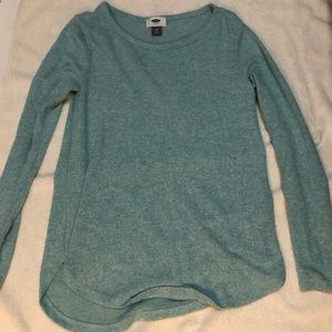 Blue scoop neck long sleeve